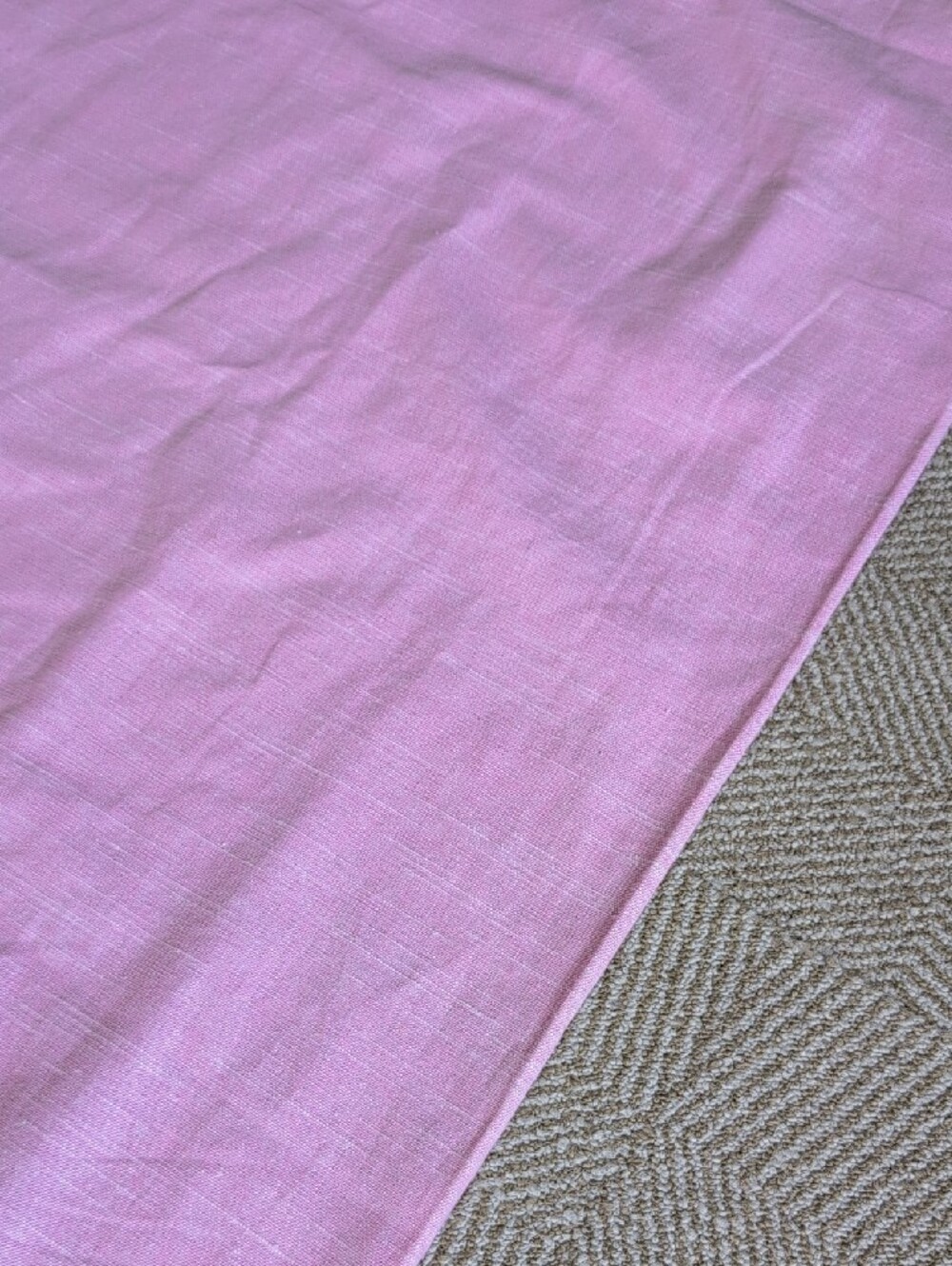 Pottery Barn Kids Evelyn Pink Linen Blend Blackout Curtains Panel Pair 44" x 84" - Picture 7 of 14